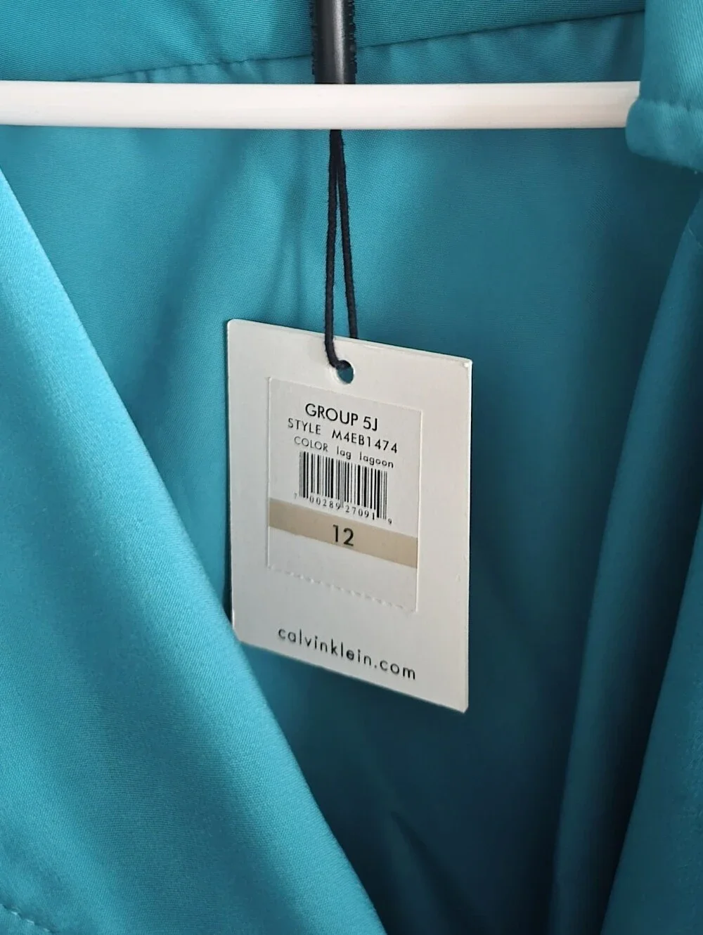 Calvin Klein Emerald Green Asymmetrical Zip Belted Sheath Dress